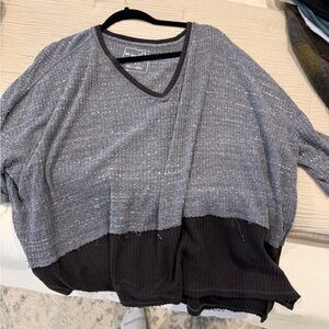 Free People Gray and Black Sweater